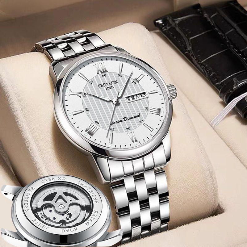 Watch Men's True Tourbillon Fully Automatic Non-Mechanical Watch Double Calendar Waterproof Brand Trendy Men's Watch