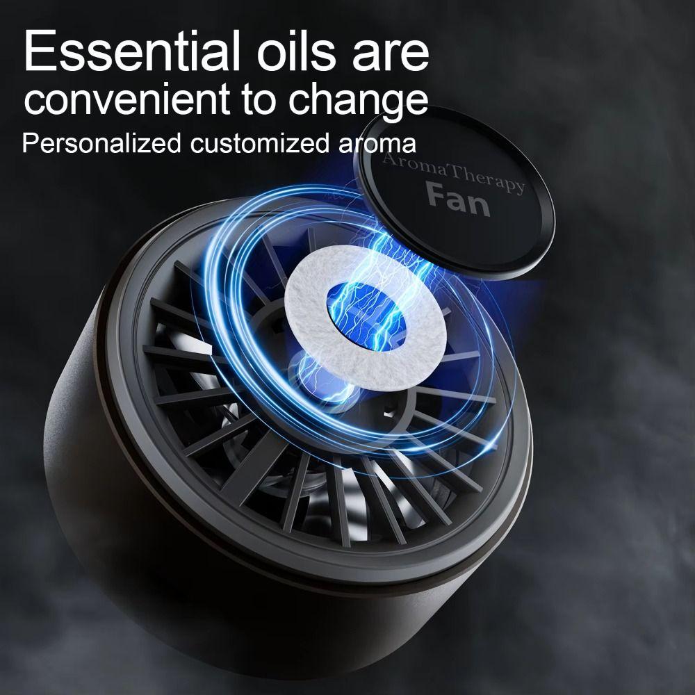 Type C Charging Car Aroma Therapy Fan Colorful Ambient Light Air Outlet Fan  For Car Air Freshener