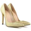 Women Pumps Gold Silver Sequins Fashion Sexy 11cm High Heels Serpentine Pointed Toes Stilettos Office Party Dance Wedding Shoes