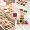 1pc Multi-Compartment Snack Serving Tray With Lid & Handle, Food Storage Box, Portable Food Container For Parties