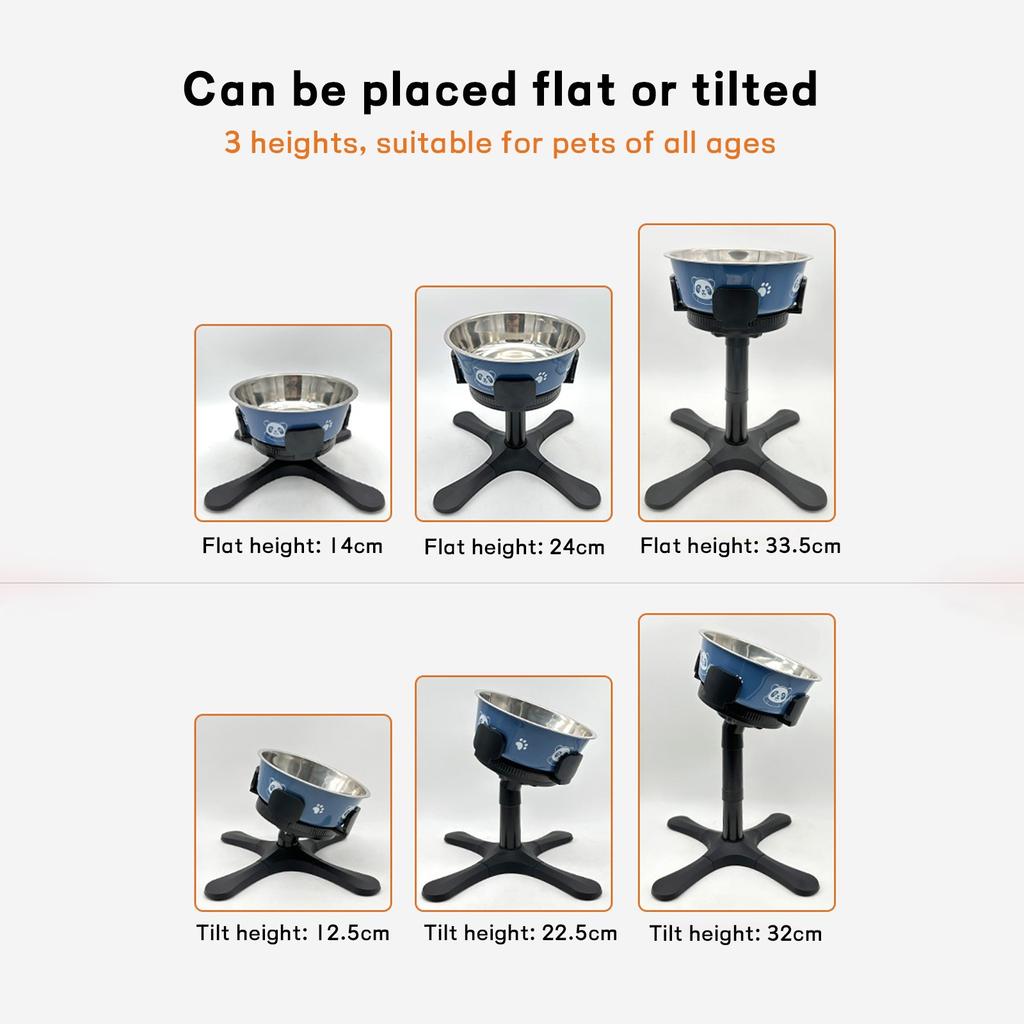 Подставка для миски для собак предотвращает опрокидывание, подставка для кормушки для собак, регулируемая подставка для одной миски для кормления собак, подставка для миски для домашних животных для больших и средних собак