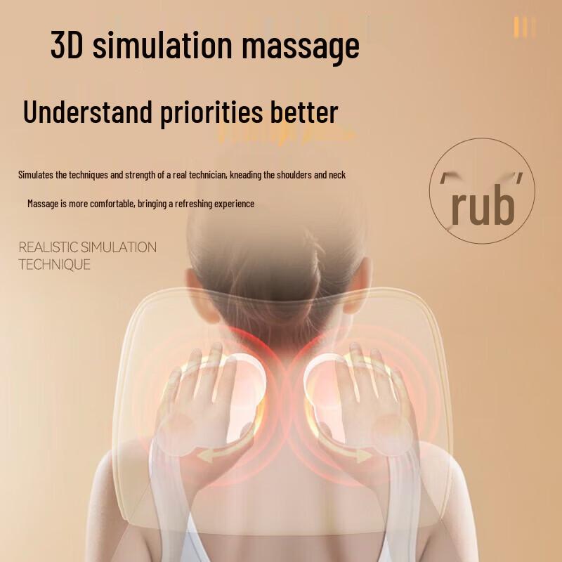 AUX Ergonomic Neck & Shoulder Kneading Massager Pillow CN plug (adapter included)