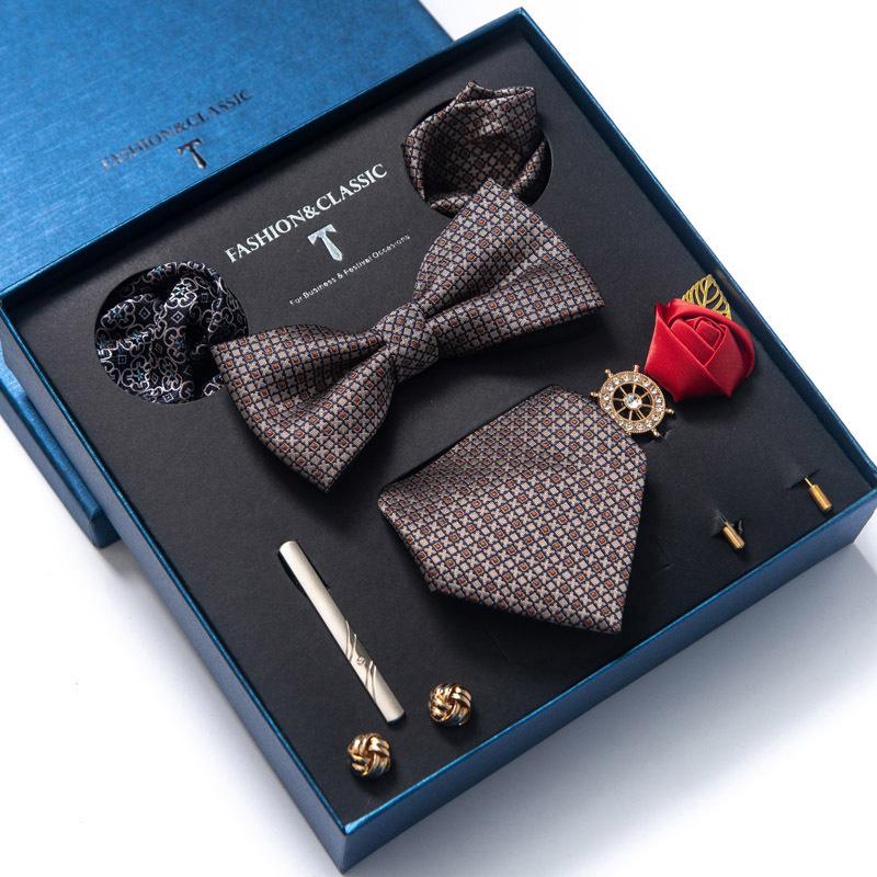 Men'S Tie Bow Tie Square Towel 8-Piece Gift Box Set Boyfriend Tie Gift