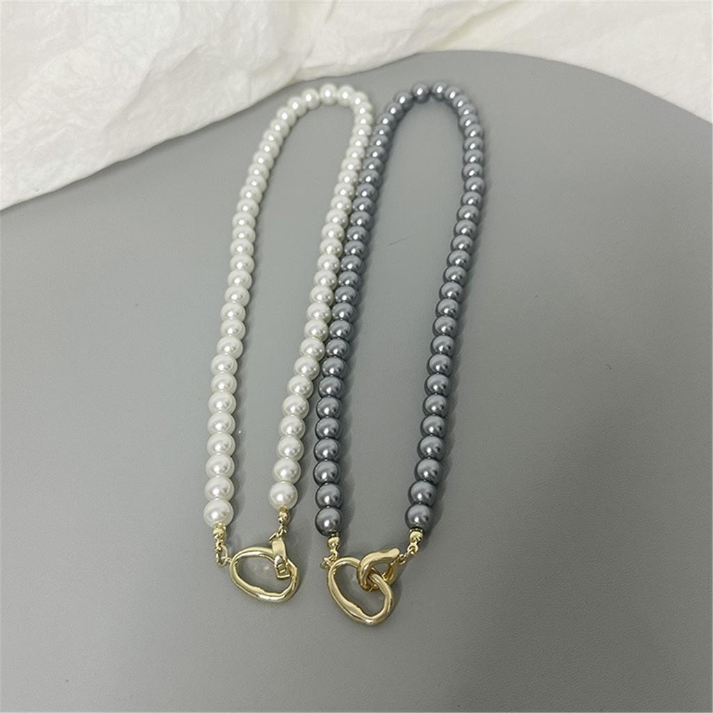 Tooxika Французское ретро легкая роскошь нишевое серое жемчужное ожерелье простое личностное джемперная цепочка женская