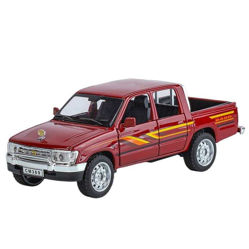 1/32 Toyota Hilux Внедорожный пикап Сплав Металл Литой Модель Транспортного средства Миниатюра Звук и Свет Коллекция Подарок Детская Игрушка