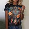 Flower Net Pattern T-Shirt For Women Exquisite 3D Printed Tees Summer Casual T Shirts Oversized Short Sleeves Round Neck Tops