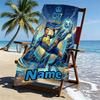Custom Name Personalized Cristiano Ronaldo Print Beach Towel, for Trip Camping Beach Party Home Decor, Birthday Gift for Family & Friends