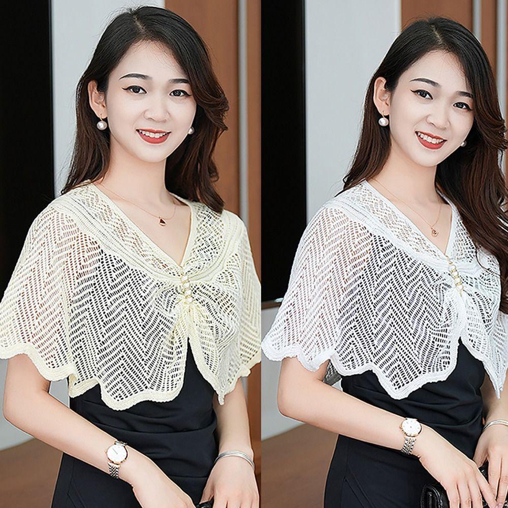 Breathable Knitted Shawl Multicolor Thin Coat Short Outer Wear Sun Protection Clothing Women