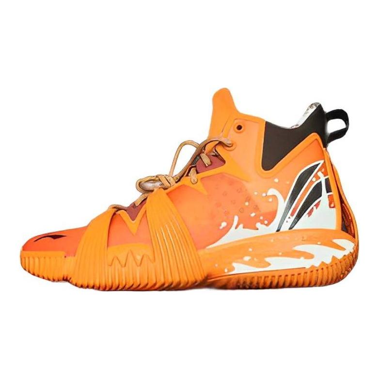 Li Ning Badfive 1 Badfive Нескользящие Износостойкие Средние Баскетбольные Кроссовки Мужские Оранжевые ABFQ015-6