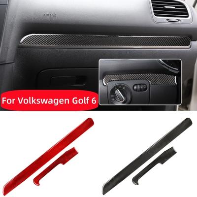 Для Volkswagen Golf 6 Gti R MK6 2008-2012 углеродное волокно центральная консоль приборная панель крышка защитная накладка наклейка автомобильные аксессуары