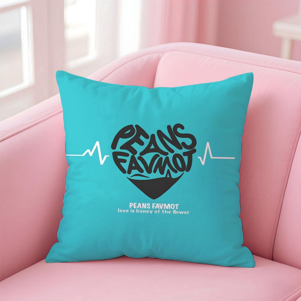 Lovely Sentence For Family Warm Hearts Cushion Cover Linen Pillowcase Cover Soft Decor for Sofa Home Room