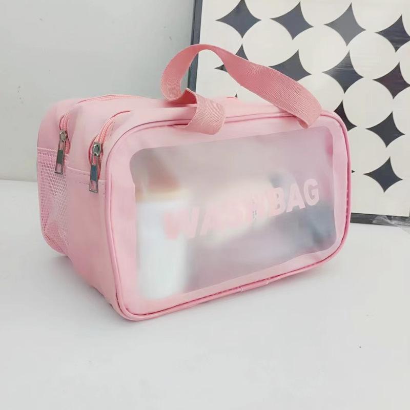 Косметичка ПВХ большой вместимости - Стиль знаменитости, Многоцелевая, Разделение влажного/сухого, Хранение косметики