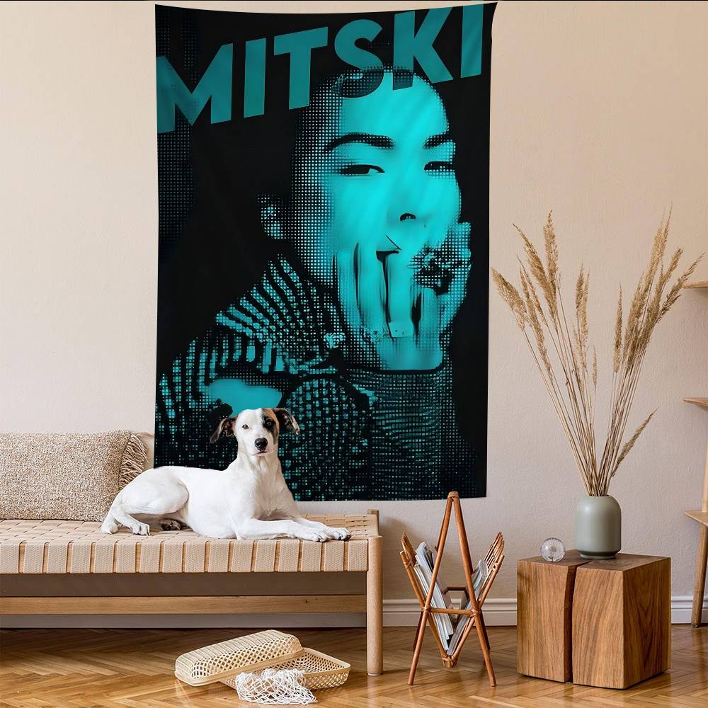 Популярная певица M-Mitski Напечатанный Большой Настенный Гобелен Индийский Будда Настенное Украшение Колдовство Богемный Хиппи Настенное Искусство Декор