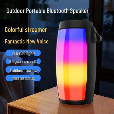 Красочный Bluetooth-динамик с ритмом: Высококачественный звук, Окружающее освещение, Портативный сабвуфер, Большой громкость