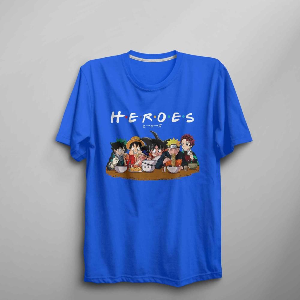 Anime Heroes TShirt Unisex Kids Adults Anime Lover Tee Japanese Unisexga Gift