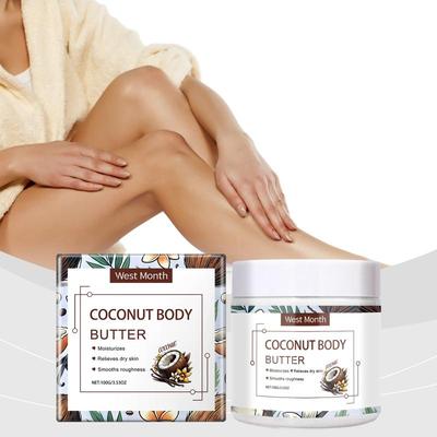 West&Month 100G Coconut Body Butter Cream Nourish Sooothe Dry Skin Smooth Massage Moisturizer Reduce Dryness Repair Body Cream
