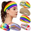 Sweat Absorbing Rainbow Elastic Headband Parade Sports Hairband Sweet Rainbow Headband Party