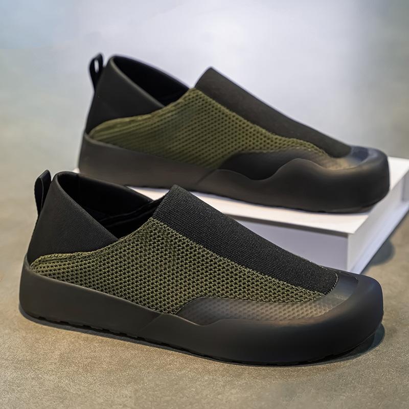Мужская уличная обувь новая весенняя сетчатая повседневная обувь мягкая подошва универсальная низкая обувь тренд обувь-лоферы на одной педали