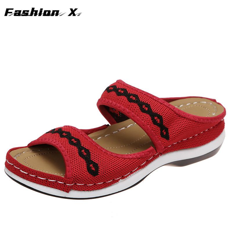 Women Sandals Breathable Mesh Summer Shoes For Women Low Heels Sandalias Beach Slippers Sandals