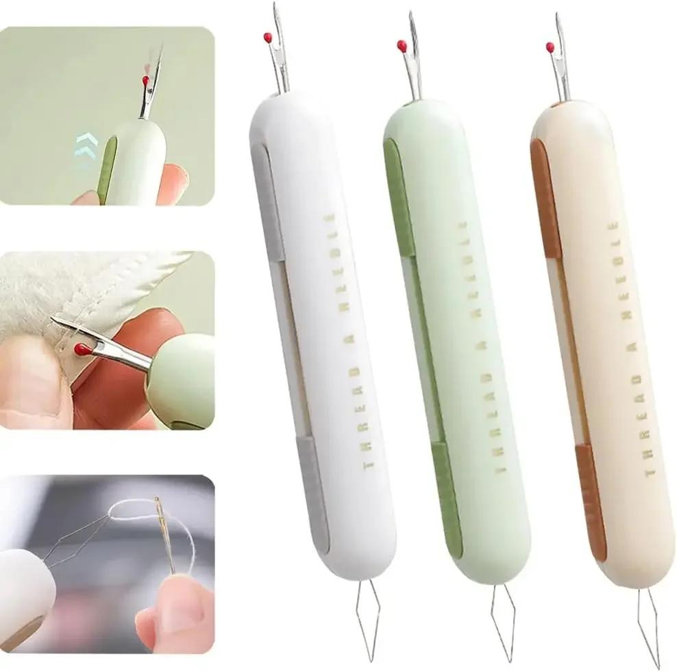 2 In 1 Double Head Needle Threader Remover Household Multifunctional Inserter Handmade Sewing Tools Portable Needle Threader