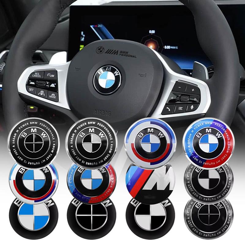 BBJX7 1Pcs 45mm 47mm Car Steering Wheel Decoration Badge Sticker Logo Accessories For BMW E46 E90 E60 F30 F10 E39 E36 E87 F20 E90 E70