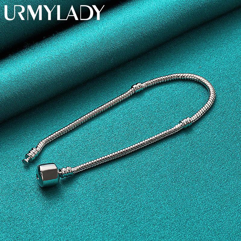 Браслет-цепочка из стерлингового серебра 925 пробы со змеей, модные очаровательные ювелирные изделия