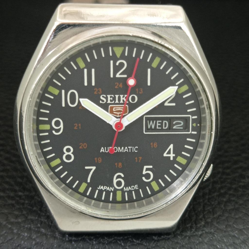 ВИНТАЖНЫЕ АВТОМАТИЧЕСКИЕ ЧАСЫ SEIKO 5 6349A ЯПОНИЯ МУЖСКИЕ ЧЕРНЫЙ ЦВЕТ ЦИФЕРБЛАТ a709505-1