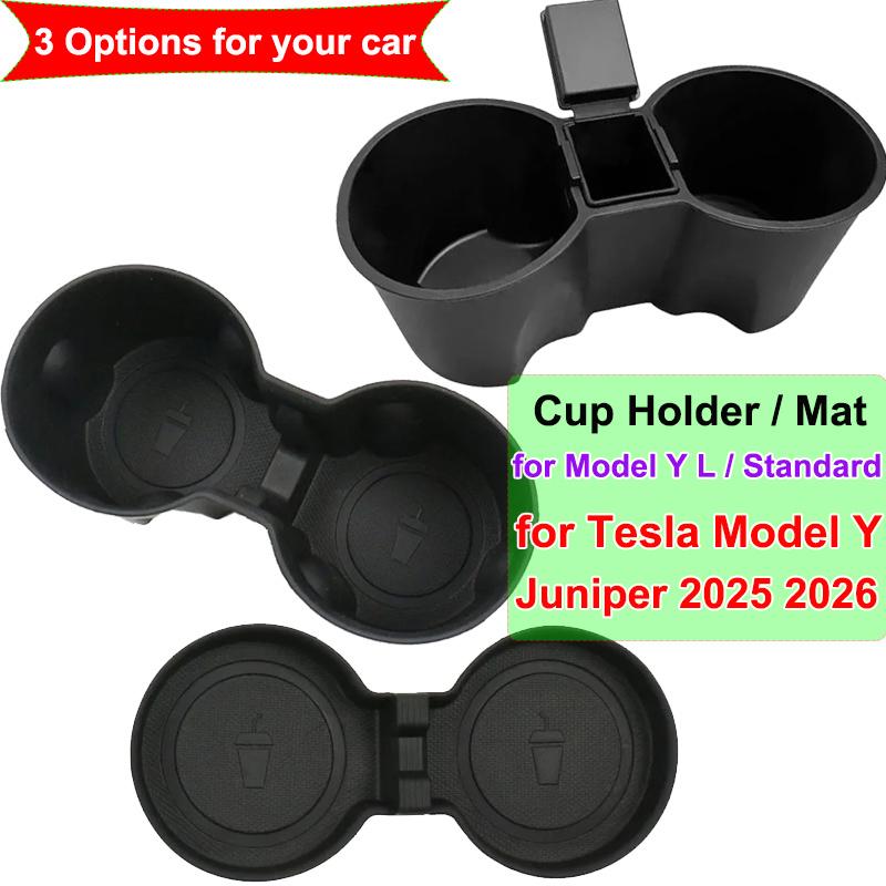 Car Cup Holder for Tesla Model Y L Juniper Center Console Cup Mat TPE Water Bottle Holder Model 3 Highland Standard Accessories