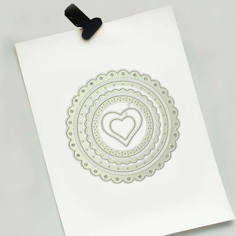 Handmade DIY Die Cut for Card Making Frame Heart Round Cutting Die Stencil Template Embossing for Scrapbooking Crafts