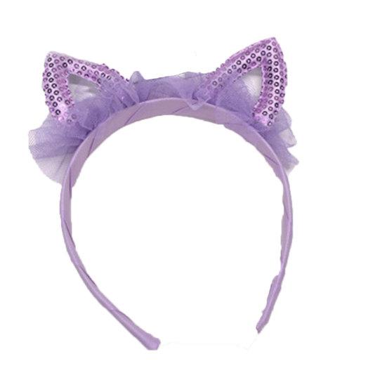 Девушки милые кошачьи уши в форме марлевых повязка на голову с блестками повязка для волос обруч аксессуары