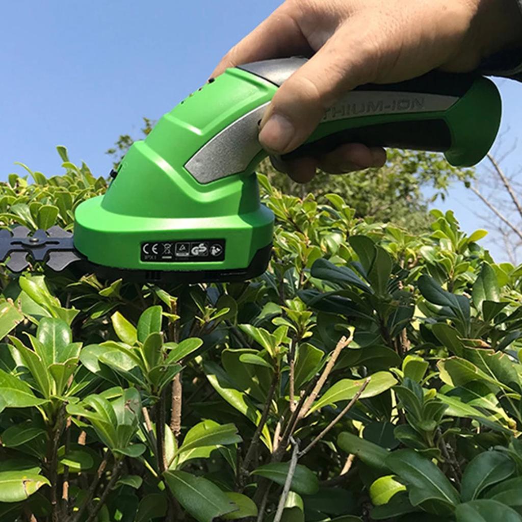 Аккумуляторные ножницы для травы 2 в 1, триммер для живой изгороди, электрические секаторы с вращающейся ручкой для очистки