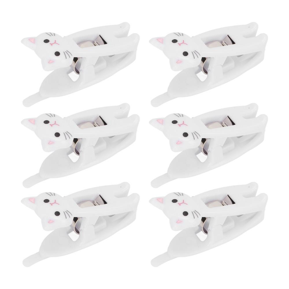 6Pcs Cartoon Shape Cartoon Clips Small Size Sealing Clips Cute Windproof Clips  Desk Organizing