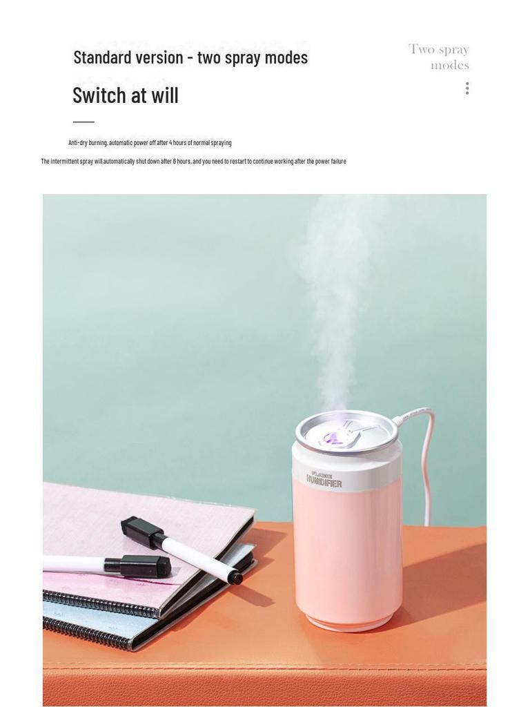 Portable USB Creative Coke Can Humidifier for Home, Office, and Car