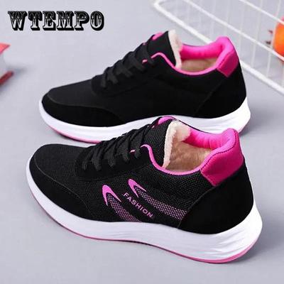 Осенне-зимние универсальные кроссовки на плоской подошве, женские кроссовки для бега на нескользящей мягкой подошве, теплая хлопковая обувь