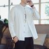 Spring and Autumn Men's Shirt Jacket Chinese Style Cotton Line Band Chinese Style Tang Long Sleeve Shirt Men's Performance Clothing