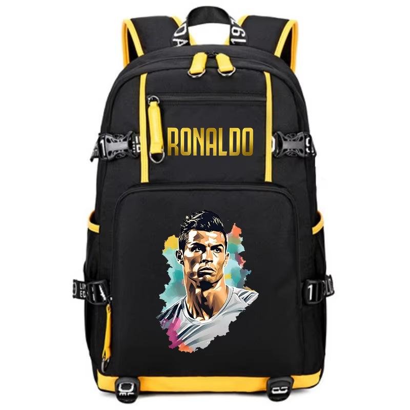 Football Star Peripheral Personality Print Youth Backpack Large Capacity Student Bag