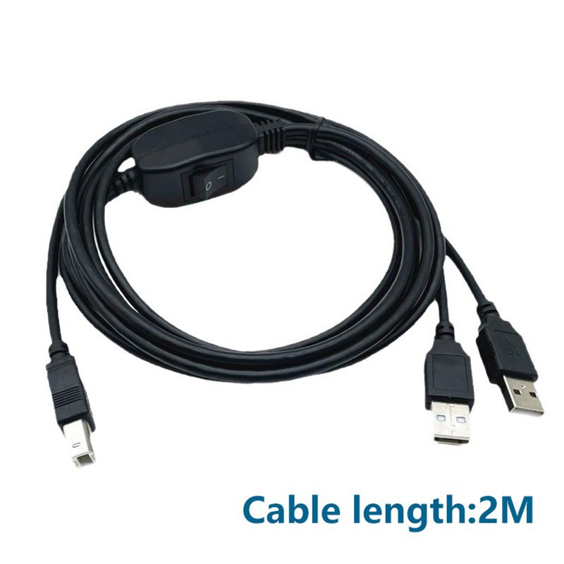 2-в-1 USB A на B Кабель для принтера Папа-Папа Разветвитель для двух компьютеров для принтеров HP Canon Samsung
