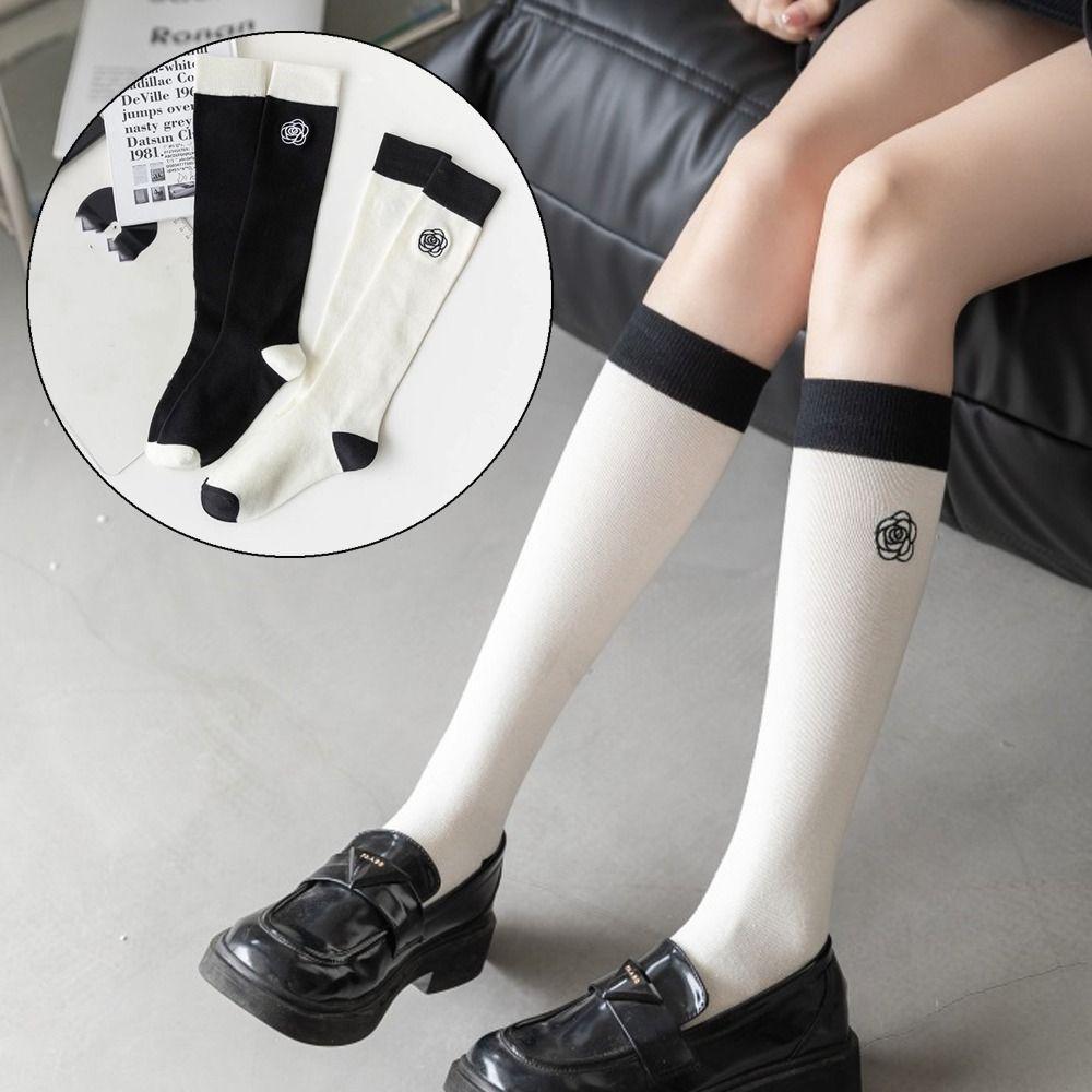 Elastic Knee High Socks Breathable Golf Sport Socks Women Girls Skirt Matching Calf Socks