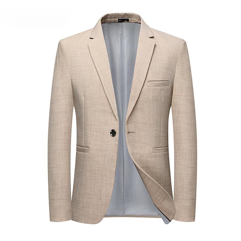 Весна и осень новый мужской костюм не требующий глажки корейская версия облегающий маленький костюм однобортный повседневный пиджак в стиле вестерн на одной пуговице
