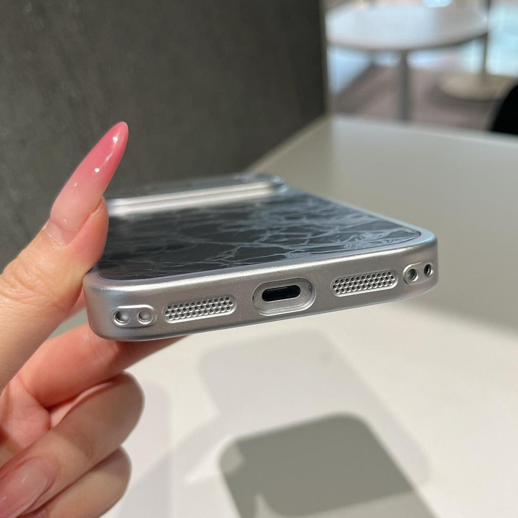 Чехол с узором «Ледяные трещины» для iPhone 16 Pro Max и Apple 15, Мгновенно трансформируется для 17 PM, Премиальное ощущение