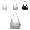 Minimalist Womens Large Capacity Pu Shoulder Bag With Zipper Closure For Daily Use