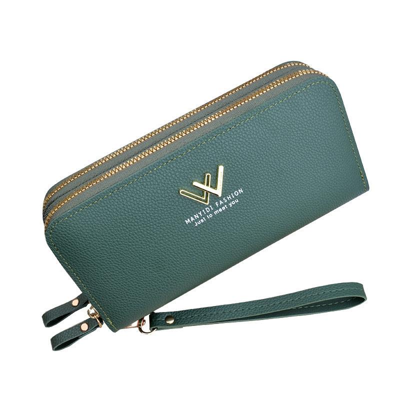 Женские модные сумки с двойной молнией, классические сумки для телефонов для дам, кошелек с держателем для карт, длинные кошельки