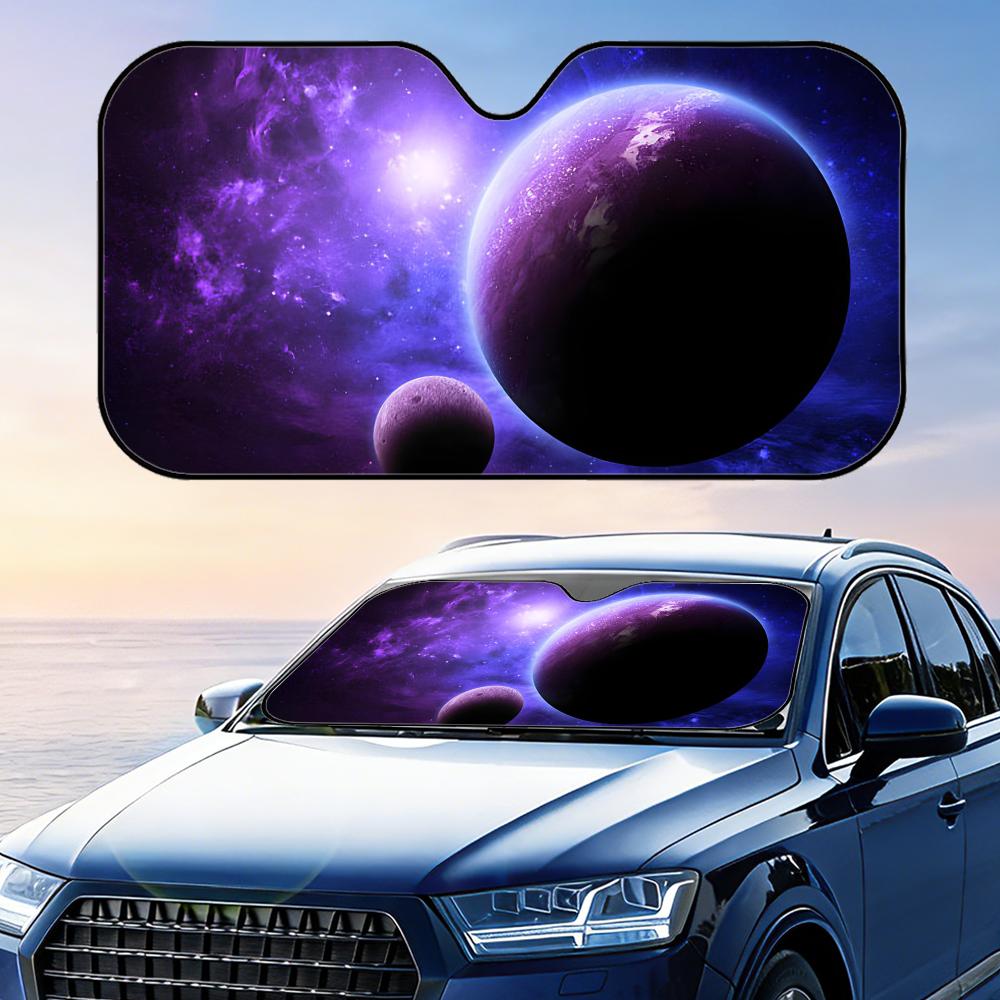 Planets Sun Visor Reusable Aluminum Foil Windshield UV Protection Heat Insulation Cover Sun Visor Shade
