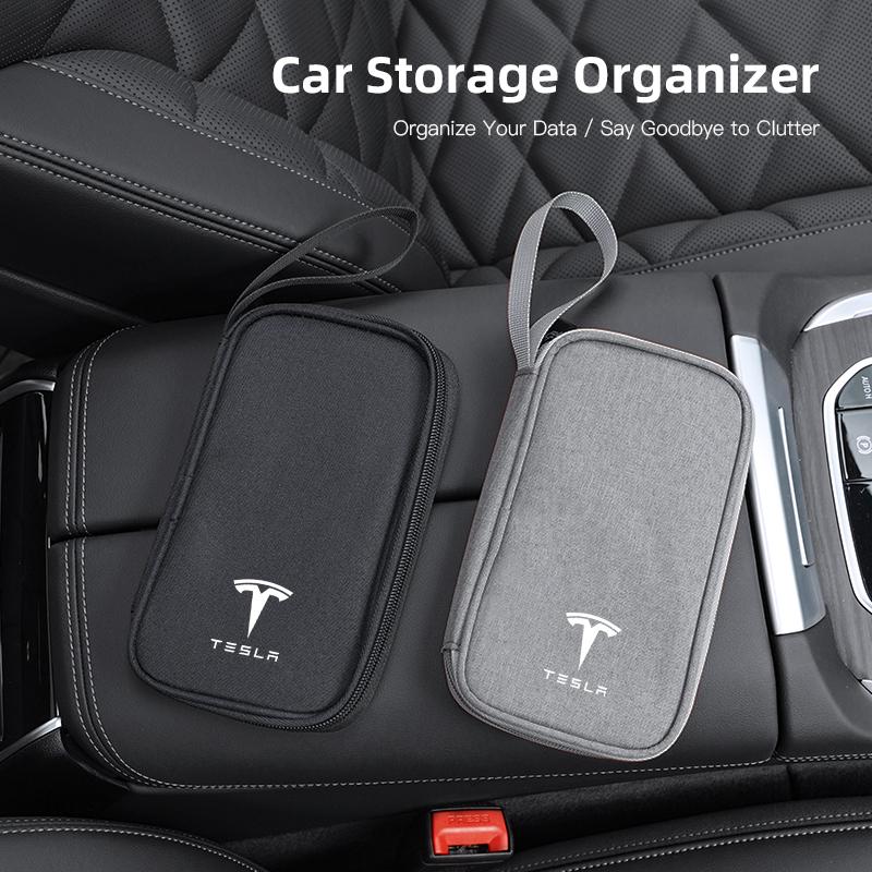 PKWYZ1 For Tesla Model 3 Y S X Cybertruck Juguete Roadster Car Cable Drive Earphone Charger Protable Storage Bag