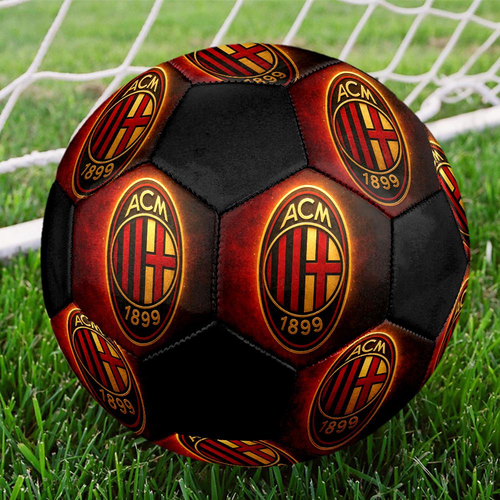 Футбольный мяч AC Milan, разноцветный, подходит для всех возрастов, машинная строчка, материал ПВХ, соревновательного уровня, прочный и с высоким отскоком