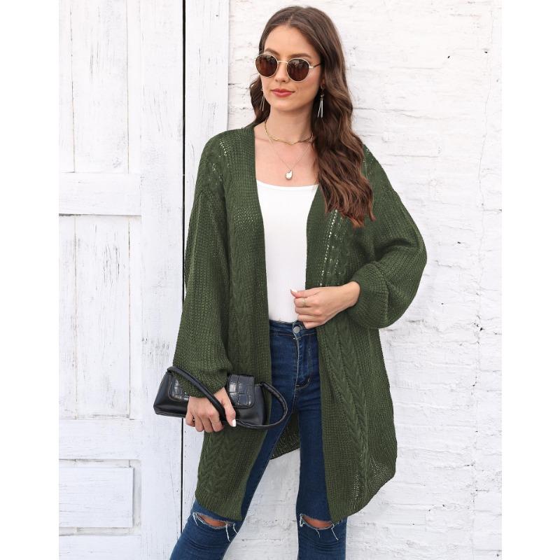 Women's Autumn and Winter Woven Loose Casual Coat Sweater