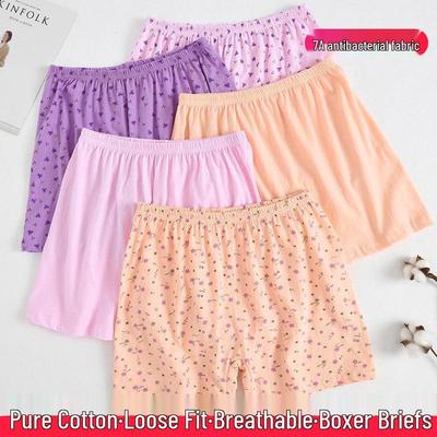 Женские хлопковые боксеры с высокой посадкой - Шорты больших размеров для женщин среднего и пожилого возраста