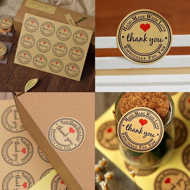 10 шт. крафт-бумага Love Thank You выпечка уплотнительная паста упаковочные этикетки декоративные наклейки