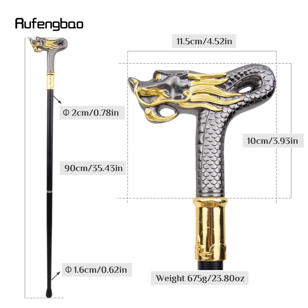 Золотая черная голова дракона модная трость декоративная трость косплей винтажная вечеринка модная трость посох 90 см