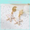 Summer Ocean Starfish Earrings With Alloy Shell Design For Women Beach Jewelry